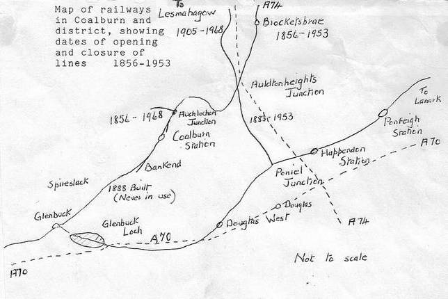 Rail map of Coalburn area