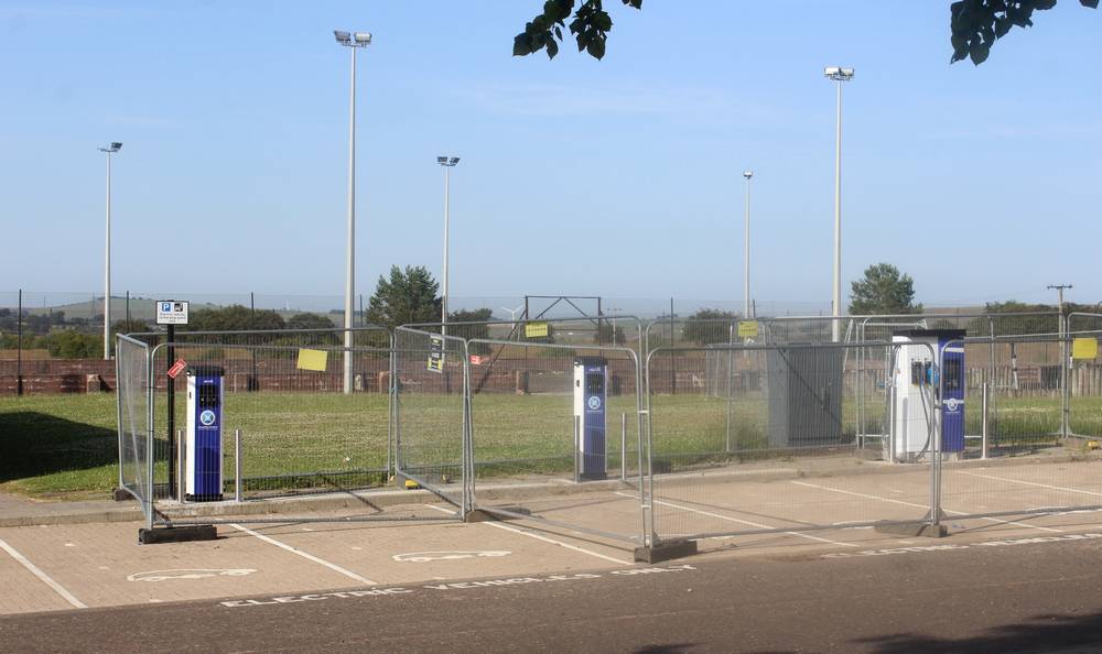 New charging points installed in the car park of Coalburn Leisure Centre
