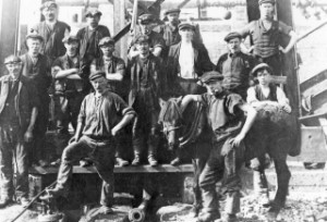 Coalburn miners and pit pony c1920s.