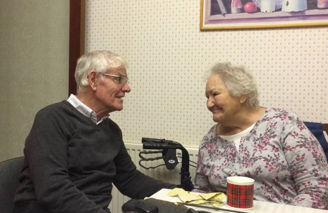 Peter singing to Jean in 2018