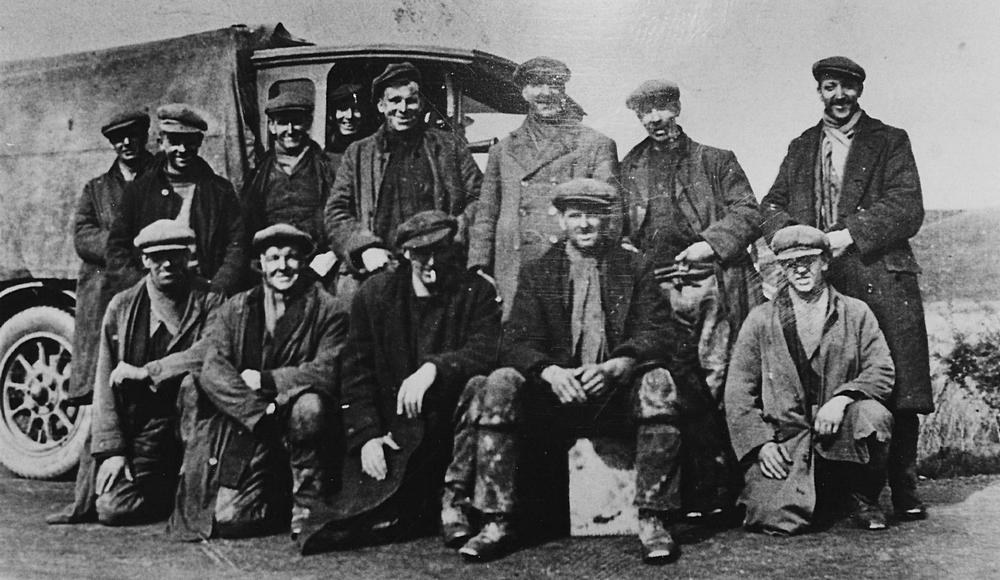 Miners with lorry